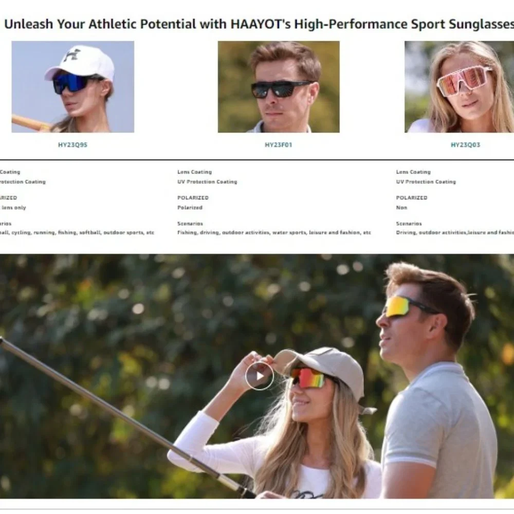 Unisex Polarized Sports Sunglasses w/ 3 Interchageable Lenses